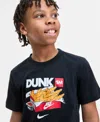 Nike Big Kids Sportswear Dunk Graphic Cotton T-shirt In Black
