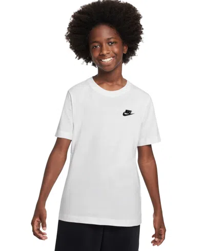 Nike Big Kids Sportswear Embroidered Logo Graphic T-shirt In White