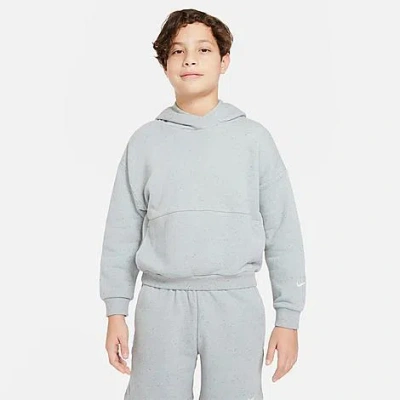 Nike Big Kids' Sportswear Icon Fleece Flyease Pullover Hoodie In Light Pumice/sail/light Silver