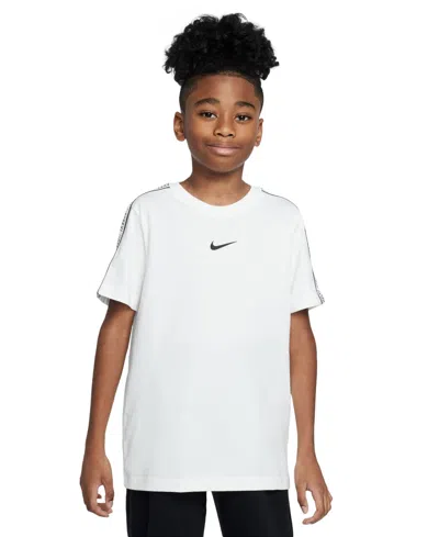 Nike Big Kids Sportswear Logo Graphic Cotton T-shirt In White