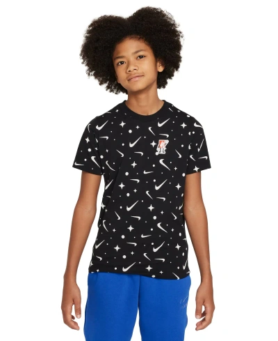 Nike Big Kids Sportswear Printed Crewneck T-shirt In Black