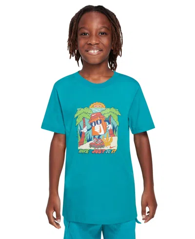 Nike Big Kids Sportswear Printed Crewneck T-shirt In Dusty Cactus