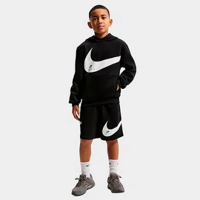 Nike Big Kids Sportswear Swoosh Club French Terry Shorts In Black