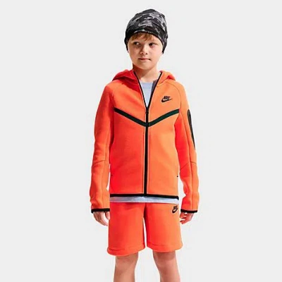 Nike Big Kids Sportswear Tech Fleece Full-zip Hoodie In Orange