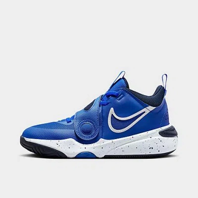 Nike Big Kids' Team Hustle D 11 Stretch Lace Casual Shoes In Hyper Royal/obsidian/white/white
