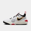 Nike Big Kids' Team Hustle D 11 Stretch Lace Casual Shoes In White/metallic Gold/university Red/black