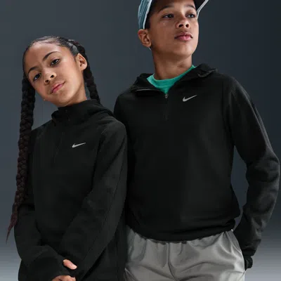 Nike Big Kids' Therma-fit 1/4-zip Top In Black