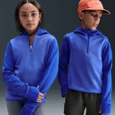 Nike Big Kids' Therma-fit 1/4-zip Top In Blue