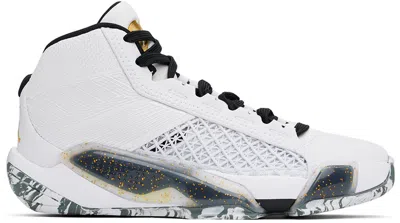 Nike Big Kids White Air Jordan Xxxviii Sneakers In White/metallic Gold-