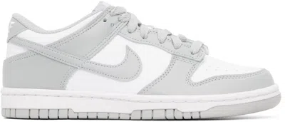 Nike Big Kids White & Gray Dunk Low Sneakers In Multi