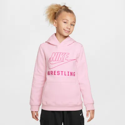 Nike Big Kids' Wrestling Pullover Hoodie In Pink