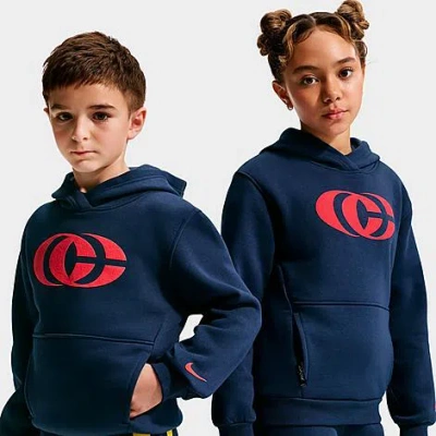 Nike Big Kids X Caitlin Clark Essential Fleece Pullover Hoodie In Blue