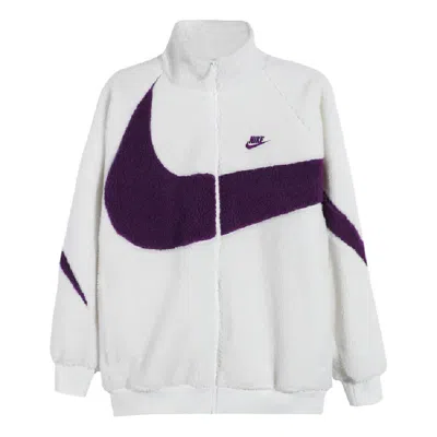 Nike Big Logo Lamb Velvet Jacket Sail White