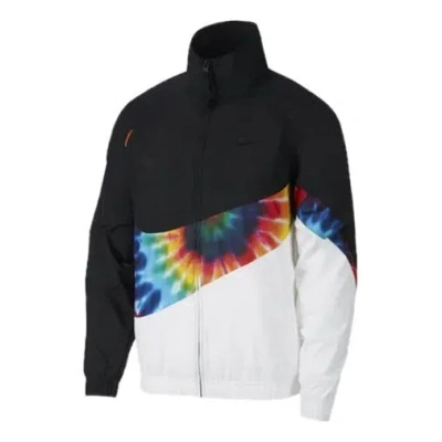 Nike Big Swoosh Rainbow Large Logo Jacket Black