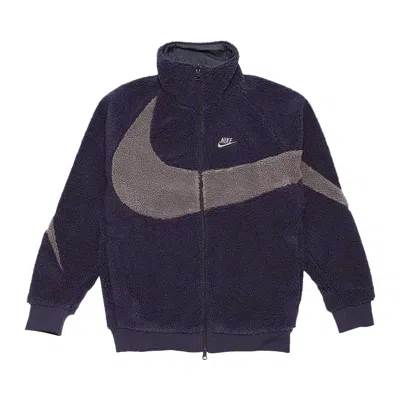 Pre-owned Nike Big Swoosh Reversible Boa Jacket (asia Sizing) 'cave Purple' | Men's Size L