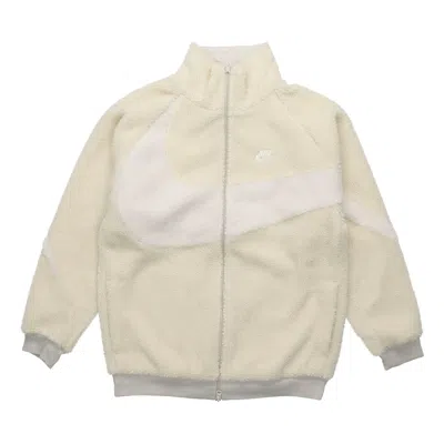 Nike Big Swoosh Reversible Boa Jacket (asia Sizing) 'cream White' In Neutral