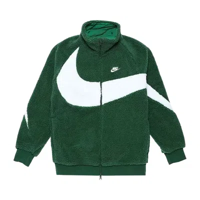 Pre-owned Nike Big Swoosh Reversible Boa Jacket (asia Sizing) 'gorge Green' | Men's Size Xl