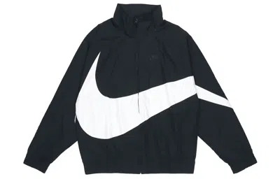 Pre-owned Nike Big Swoosh Woven Statement Jacket (asia Sizing) Black - Ar3133-010