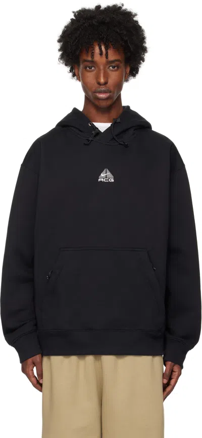 Nike Acg Therma-fit Jersey Hoodie In Black/anthracite/sum