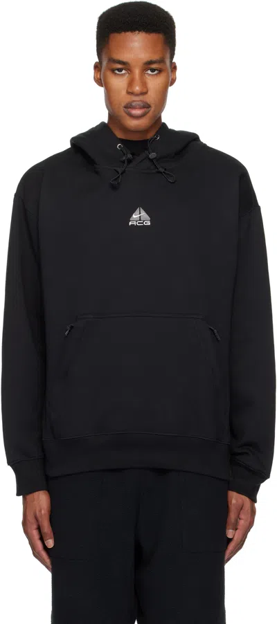 Nike Black Acg Therma-fit Hoodie In Black/anthracite/sum