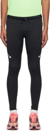 Nike Black Aeroswift Leggings In Black/summit White
