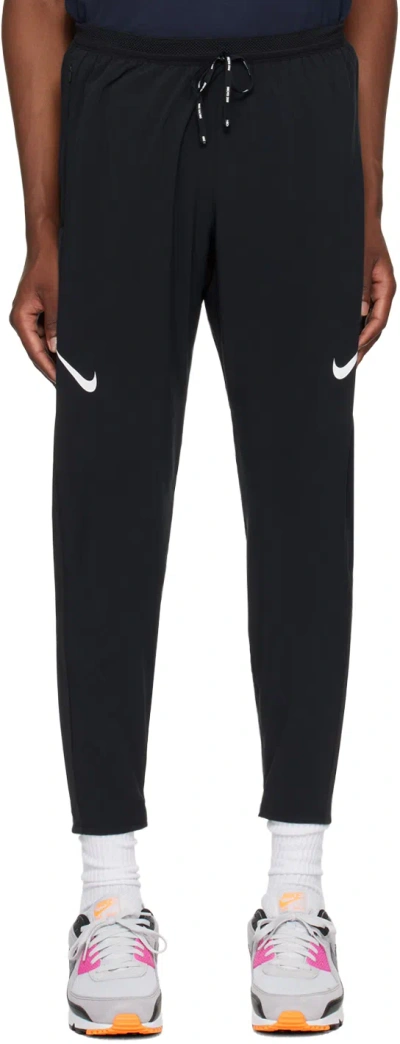 Nike Black Aeroswift Sweatpants In Black/summit White
