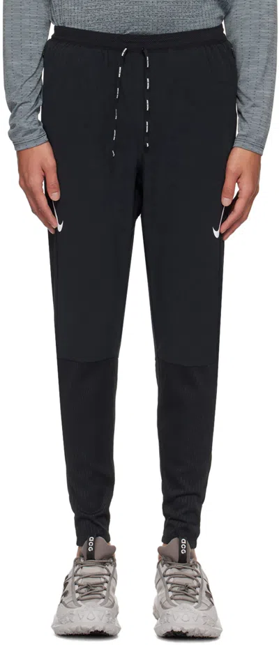 Nike Black Aeroswift Sweatpants In Black/white