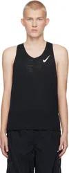 Nike Aeroswift Slim-fit Perforated Dri-fit Adv Tank Top In Black/summit White