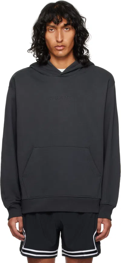 Nike Black 'air Jordan' Wordmark Hoodie In Off Noir