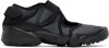 Nike Air Rift Split-toe Leather-trimmed Mesh Sneakers In Black
