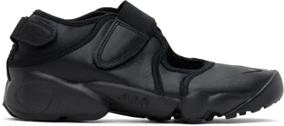 Nike Air Rift Split-toe Leather-trimmed Mesh Sneakers In Black