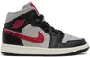 Nike Air Jordan 1 Mid Sneakers Black College Gray And Gym Red In Black/gym Red/college Grey/sail