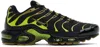 Nike Black & Green Air Max Plus Sneakers In Black/black-cyber-pa