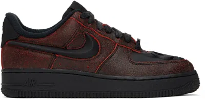 Nike Black & Red Air Force 1 Retro 'halloween' Sneakers In Black/black-crimson