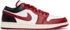 Nike Black & Red Air Jordan 1 Low Sneakers In White/gym Red-black-