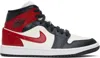 Nike Black & Red Air Jordan 1 Mid Sneakers In Sail/gym Red-off Noi