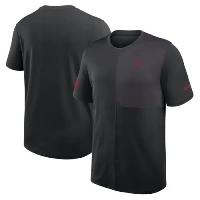 Nike Black Atlanta Falcons Sideline Uv Performance Coach Shirt In Gray