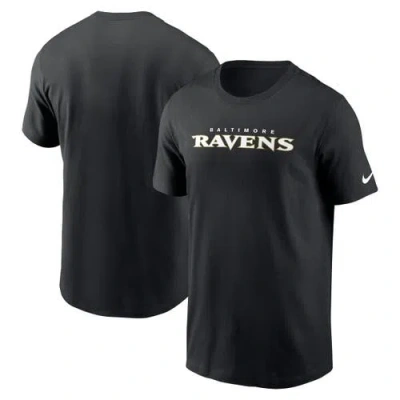 Nike Black Baltimore Ravens Primetime Wordmark Essential T-shirt