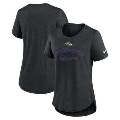 Nike Black Baltimore Ravens Script Tri-blend T-shirt