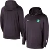 Nike Black Boston Celtics Authentic Practice Yoga Restore Pullover Hoodie In Black