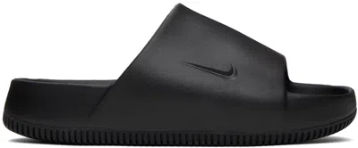 Nike Calm Sliders In Black In Black/black 