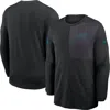 Nike Black Carolina Panthers Sideline Coach Uv Performance Long Sleeve T-shirt In Black