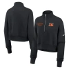 Nike Cincinnati Bengals Phoenix  Women's Nfl Cropped 1/4-zip Crew In Black