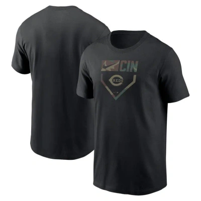 Nike Black Cincinnati Reds Camo T-shirt In Black