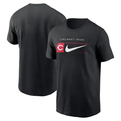 Nike Black Cincinnati Reds Team Swoosh Lockup T-shirt In Black