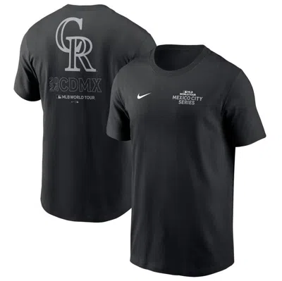 Nike Black Colorado Rockies 2024 Mlb World Tour Mexico City Series T-shirt