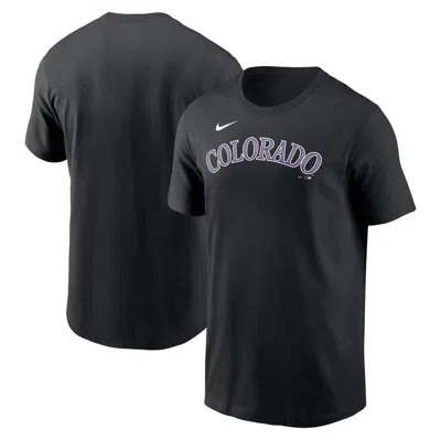 Nike Colorado Rockies Fuse Wordmark  Men's Mlb T-shirt In Black