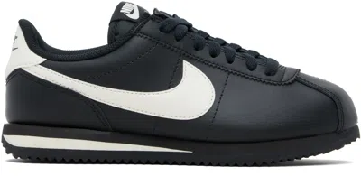 Nike Black Cortez Leather Sneakers In Multi