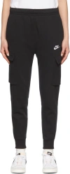 Nike Black Cotton Lounge Pants In Black/black/white