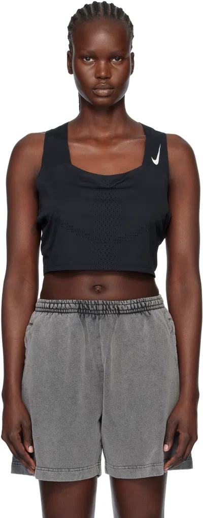 Nike Black Dri-fit Adv Aeroswift Sport Top In Blue